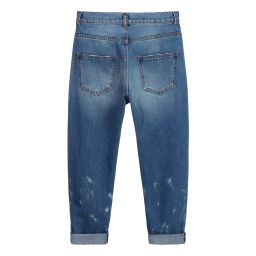 Balmain-Teen Blue Logo Denim Jeans | Childrensalon Outlet