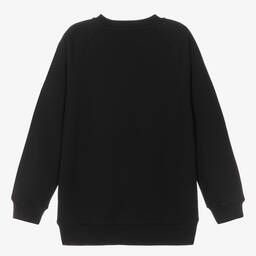 Balmain-سويتشيرت قطن لون أسود وذهبي للمراهقين | Childrensalon Outlet