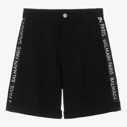 Balmain-Teen Boys Black Milano Jersey Shorts | Childrensalon Outlet