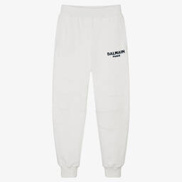 Balmain-Teen Boys Ivory Cotton Jersey Joggers | Childrensalon Outlet