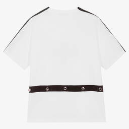Balmain-Teen Boys White Logo T-Shirt | Childrensalon Outlet