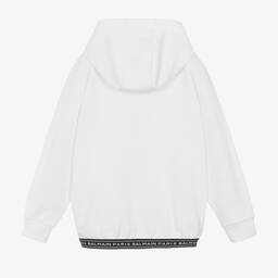 Balmain-Teen Boys White Logo Zip-Up Top | Childrensalon Outlet