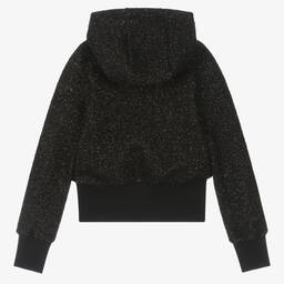 Balmain-Teen Girls Black & Gold Wool Hoodie | Childrensalon Outlet