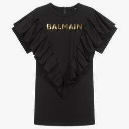 Balmain-Teen Girls Black Jersey Dress | Childrensalon Outlet