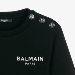 Balmain-Teen Girls Black Monogram Sweatshirt | Childrensalon Outlet