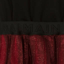 Balmain-Teen Girls Black & Red Dress | Childrensalon Outlet