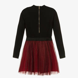Balmain-Teen Girls Black & Red Dress | Childrensalon Outlet