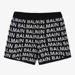 Balmain-Teen Girls Black & White Jacquard Shorts | Childrensalon Outlet