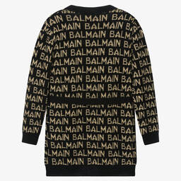 Balmain-Teen Girls Black Wool & Cashmere Cardigan | Childrensalon Outlet