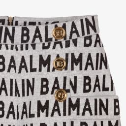 Balmain-Teen Girls Grey Cotton Shorts | Childrensalon Outlet