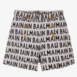 Balmain-Teen Girls Grey Cotton Shorts | Childrensalon Outlet