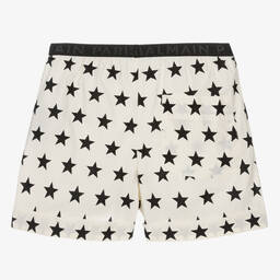 Balmain-Teen Girls Ivory Cotton Star Print Shorts | Childrensalon Outlet