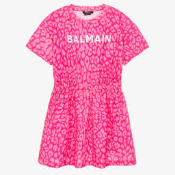 Balmain-فستان تينز بناتي قطن لون زهري | Childrensalon Outlet