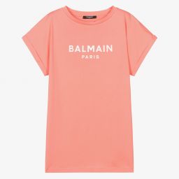 Balmain-Teen Girls Pink Logo T-Shirt | Childrensalon Outlet