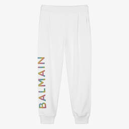 Balmain-Белые хлопковые джоггеры | Childrensalon Outlet