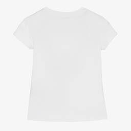 Balmain-Teen Girls White Diamanté T-Shirt | Childrensalon Outlet