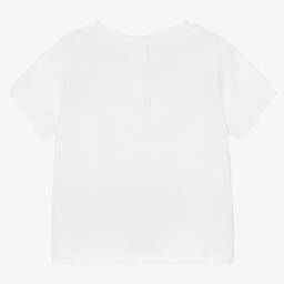 Balmain-White Cotton Logo Baby T-Shirt | Childrensalon Outlet