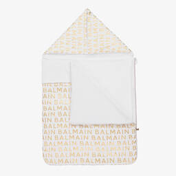 Balmain-White & Gold Baby Nest (78cm) | Childrensalon Outlet