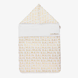 Balmain-White & Gold Baby Nest (78cm) | Childrensalon Outlet