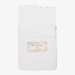 Balmain-White & Gold Cotton Jersey Nest (79cm) | Childrensalon Outlet