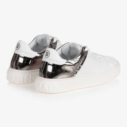 Balmain-White Leather Logo Trainers | Childrensalon Outlet