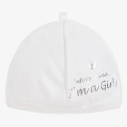 Bam Bam-Girls Soft White Cotton Cap | Childrensalon Outlet