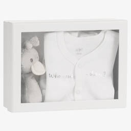 Bam Bam-Ivory Babysuit & Soft Toy Gift Set | Childrensalon Outlet