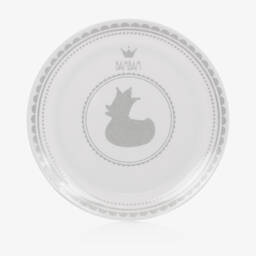 Bam Bam-Бело-серебристый комплект посуды из меламина | Childrensalon Outlet