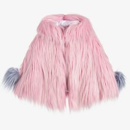 Bandits-Girls Pink Furry Cape  | Childrensalon Outlet