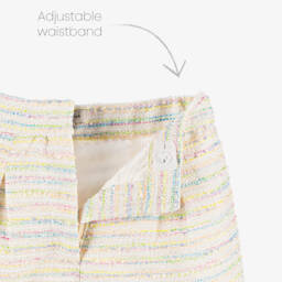 BCBGMAXAZRIA-شورت تويد عاجي وملون للبنات | Childrensalon Outlet