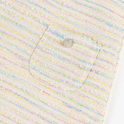 BCBGMAXAZRIA-فستان تويد عاجي وملون للبنات | Childrensalon Outlet