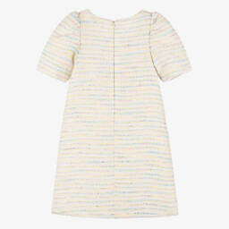 BCBGMAXAZRIA-فستان تويد عاجي وملون للبنات | Childrensalon Outlet