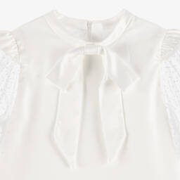 BCBGMAXAZRIA-فستان ساتان عاجي بنقاط بولكا للبنات | Childrensalon Outlet