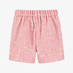 BCBGMAXAZRIA-شورت تويد وردي براق للبنات | Childrensalon Outlet