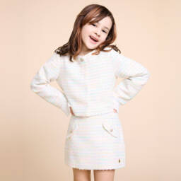 BCBGMAXAZRIA-Girls Sparkling Rainbow Tweed Jacket | Childrensalon Outlet