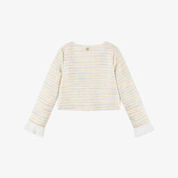 BCBGMAXAZRIA-Girls Sparkling Rainbow Tweed Jacket | Childrensalon Outlet