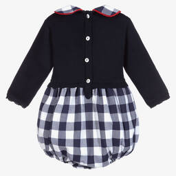 Beatrice & George-Baby Boys Blue Check Cotton Shortie  | Childrensalon Outlet