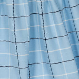 Beatrice & George-Baby Girls Blue Check Frill Viscose Dress | Childrensalon Outlet