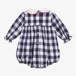 بياتريس آند جورج-بودي سوت أطفال بناتي قطن لون كحلي وأبيض | Childrensalon Outlet