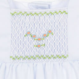 بياتريس آند جورج-بودي سوت تطريز سموكينغ مزيج قطن لون أزرق للمولودات | Childrensalon Outlet