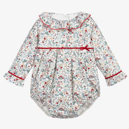 بياتريس آند جورج-بودي سوت أطفال بناتي قطن لون أخضر وأحمر | Childrensalon Outlet