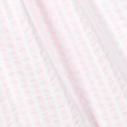 بياتريس آند جورج-طقم فستان وبونيه قطن لون زهري وأبيض للبنات الرضع | Childrensalon Outlet