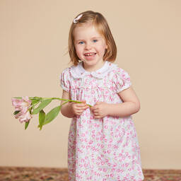 Beatrice & George-Розовое хлопковое платье с трусиками | Childrensalon Outlet