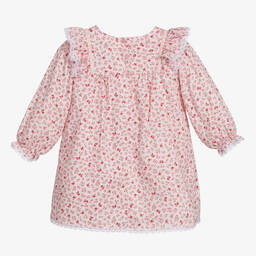 Beatrice & George-Розовое хлопковое платье с цветочным рисунком | Childrensalon Outlet