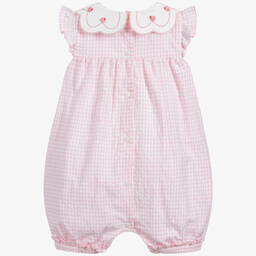 Beatrice & George-Розовый хлопковый песочник для девочек | Childrensalon Outlet