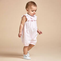 Beatrice & George-Розовый хлопковый песочник для девочек | Childrensalon Outlet