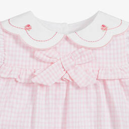 Beatrice & George-Розовый хлопковый песочник для девочек | Childrensalon Outlet