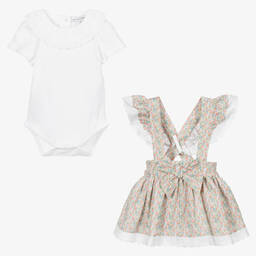 بياتريس آند جورج-طقم تنورة لون أخضر وزهري للبنات الرضع | Childrensalon Outlet