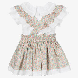 بياتريس آند جورج-طقم تنورة لون أخضر وزهري للبنات الرضع | Childrensalon Outlet