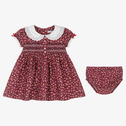 Beatrice & George-Красное платье в цветочек со сборками | Childrensalon Outlet